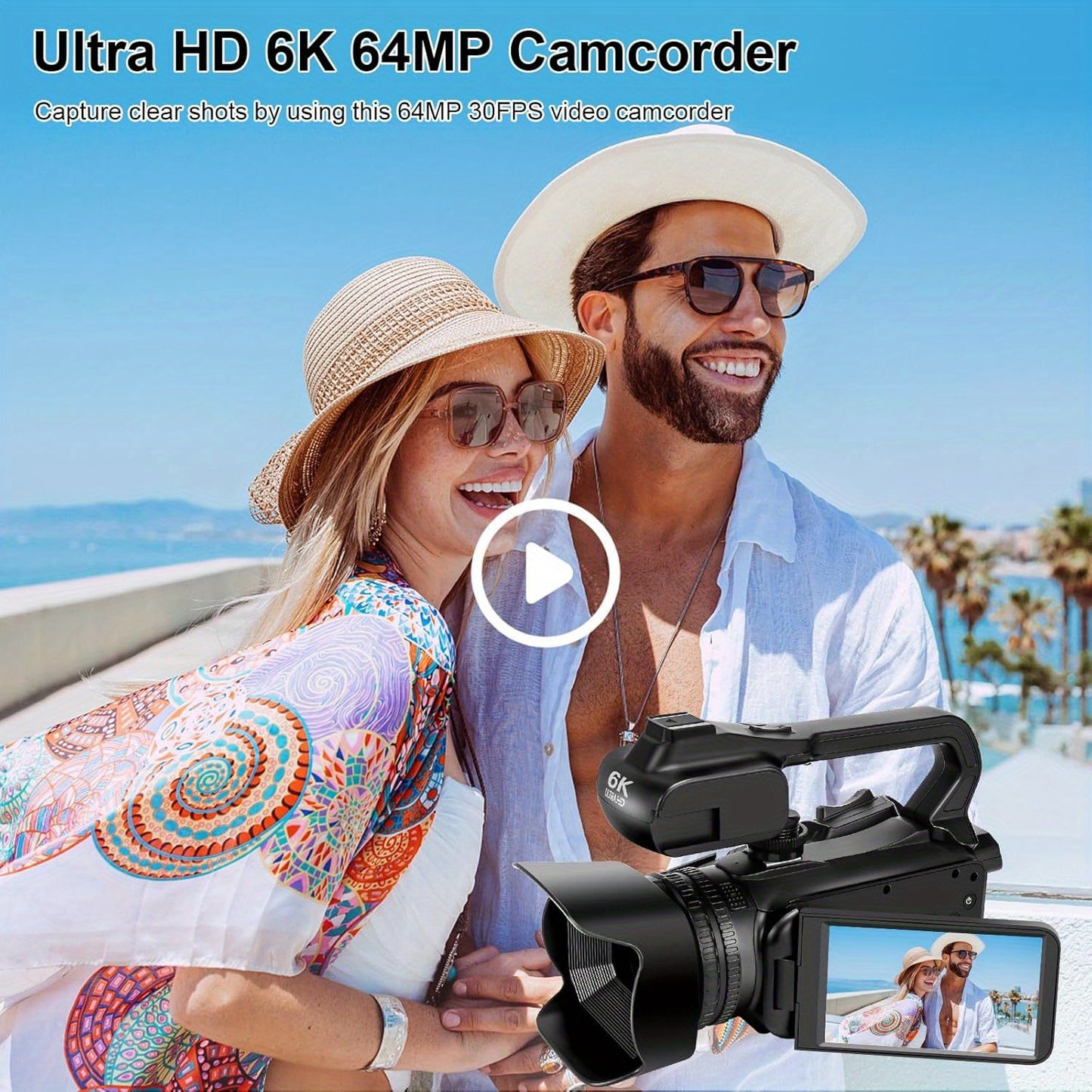 Vlogcamera – Compactcamera – Videocamera – Fotocamera – Vlogging Camera – 6K Ultra HD Video – Nachtzicht & 18x Digitale Zoom – 64MP – Touchscreen – Wifi – Inclusief Microfoon & Afstandsbediening – Zwart