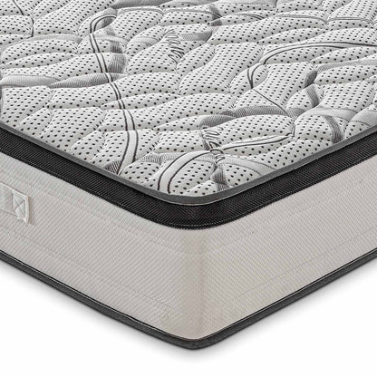ROYAL DELUXE Mattress with MEMORY Effect - High-Density HR Foam - 100% Orthopedic Made in Italy - Cover with CARBONIO Relaxing Effect