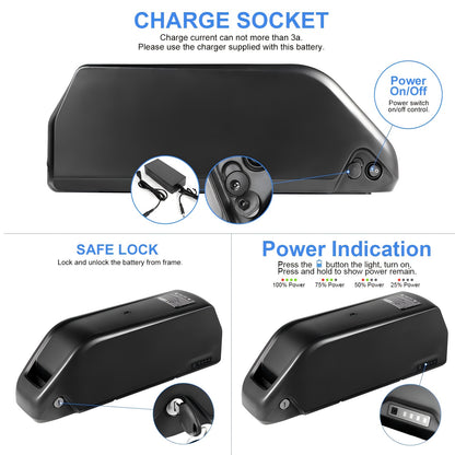 E-bike Accu – Elektrische Fiets Accu – Fietsaccu – Lithium Accu – Batterij – 48V 25Ah Hoog Capaciteit – 50A BMS & Batterijniveau Indicator