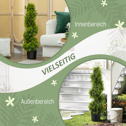 Kunstcipres – Kunstplant – Nepplant – Kunstboom – Groene Plant – Onderhoudsvrij – 90 cm Hoog – Spiraalvormige Kunstplant in Pot