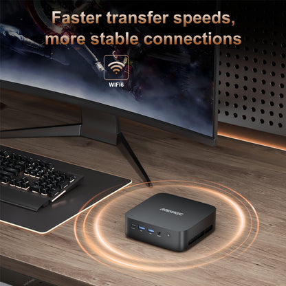 Mini PC – Mini Desktop Computer – Compact PC – Kleine Computer – Werkstation – AMD Ryzen 5 7430U – 32GB DDR4 RAM – 512GB SSD – Triple 4K Monitor Ondersteuning – Wifi 6