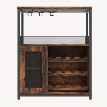 Opbergkast – Koffiekast – Barmeubel – Keukenkast – Vriestaande Kast – Verstelbare Planken – Valbeveiliging – Rustieke Bruin
