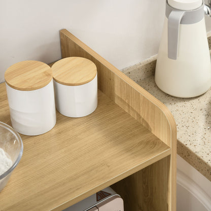 Keukenkastje – Keukenkast – Keukenmeubel – Opbergkast – Magnetronkast – Scandinavisch design – Verstelbare plank – 58 x 40 x 118 cm – Spaanplaat en massief hout