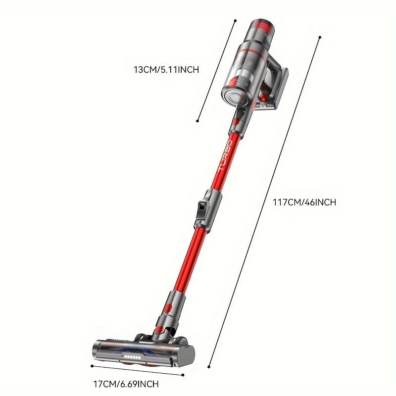 Draadloze Steelstofzuiger – Steelstofzuiger Zonder Snoer – Snoerloze Stofzuiger – Stofzuiger Steel – Handstofzuiger Draadloos – Krachtige Zuigkracht 58 kPa – 60 Minuten Batterijduur