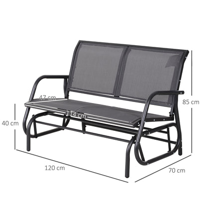 Tuinschommelbank – Tuinbank – Schommelstoel – Tuinmeubel – Loungestoel – Metalen Frame – Ademend Mesh – 2 Personen – Draagvermogen 200 kg