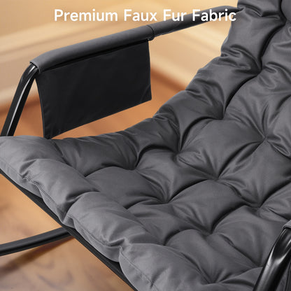 Schommelstoel – Schommelfauteuil – Relaxstoel – Loungestoel – Fauteuil – Met 9,9 cm Memory Foam Zitting – Industrieel Metaal Frame Draagvermogen 159 kg