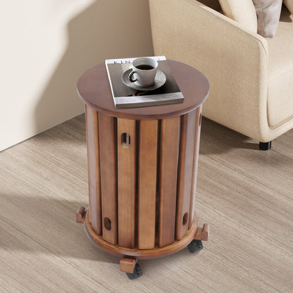 StapKrukken – Houten Kruk Set – Ronde Zitkrukken – Barkrukken – Bijzetkruk – Stapelbaar Ontwerp – Met Wieltjes en Remmen – Massief Rubberhout – Compact en Flexibel
