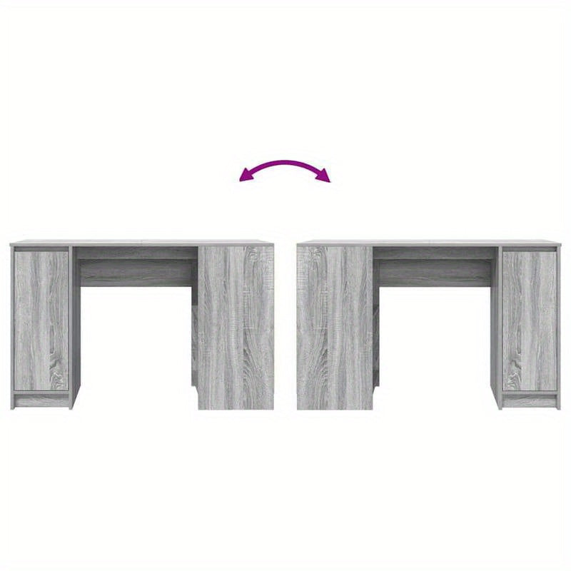 Desk Measuring 120X42X76 Cm Made of Gray Sonoma Particle Board, Composite Wood, Smooth, Moisture-Resistant, Warp-Resistant, Crack-Resistant; This Desk Is a Perfect Addition to Your Home, Office, Study, Bedroom, Or Living Room