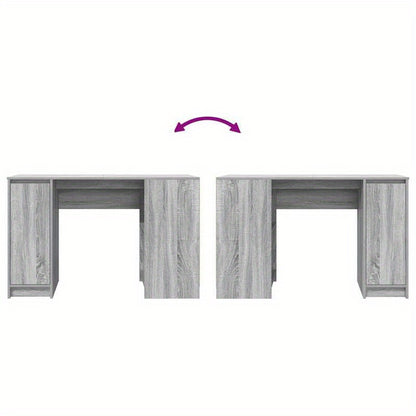 Desk Measuring 120X42X76 Cm Made of Gray Sonoma Particle Board, Composite Wood, Smooth, Moisture-Resistant, Warp-Resistant, Crack-Resistant; This Desk Is a Perfect Addition to Your Home, Office, Study, Bedroom, Or Living Room