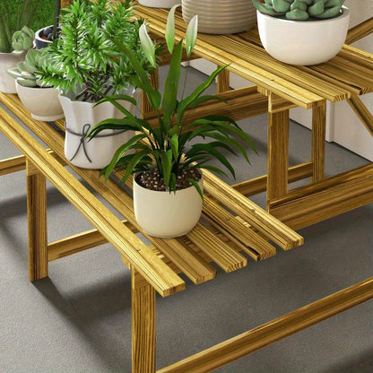 Plantenrek – Plantenstandaard – Plantentafel – Bloemenrek – Plantenetagère – 3 Laags – Duurzaam Vurenhout – 120x80x78 cm – Weerbestendig – Ruimtebesparend