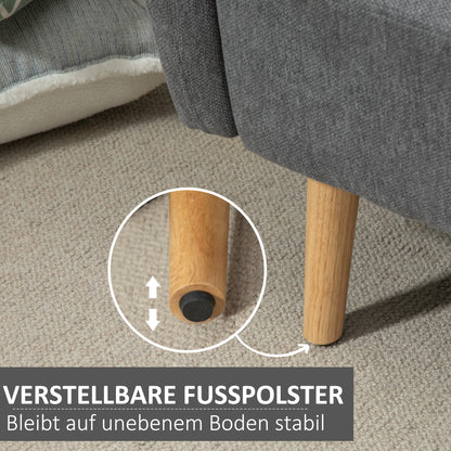 2-zitsbank – tweezitsbank – loveseat – zitbank – bankstel – fluwelen bekleding – verstelbare houten poten – 130x70x80 cm – inclusief 2 sierkussens