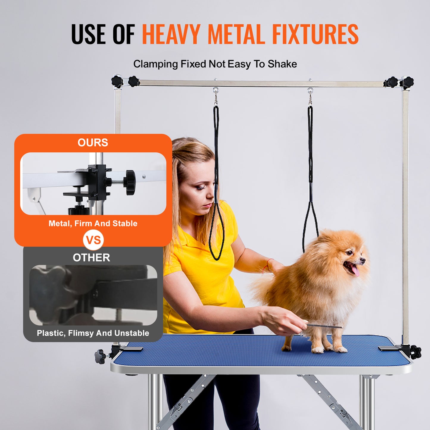 Trimtafel Hond – Grooming Tafel – Verzorgingstafel – Opvouwbare Trimbank – Honden Trimtafel Blauw – Stevige IJzeren Constructie – Maximale Draagkracht 150 kg