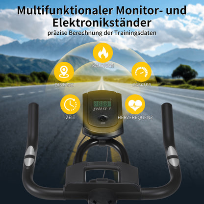 Hometrainer – Fitnessfiets – Spinbike – Exercycle – Indoor Bike – Stil Belt-Driven Systeem – 150 kg Draagvermogen