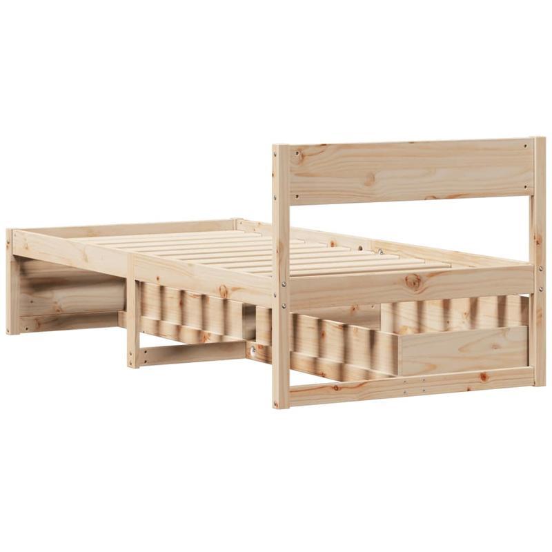 Bedframe – Bed – Bedbodem – Eenpersoonsbed – Slaapbank – Massief Dennenhout – 100x200 cm – Stevig & Geassembleerd