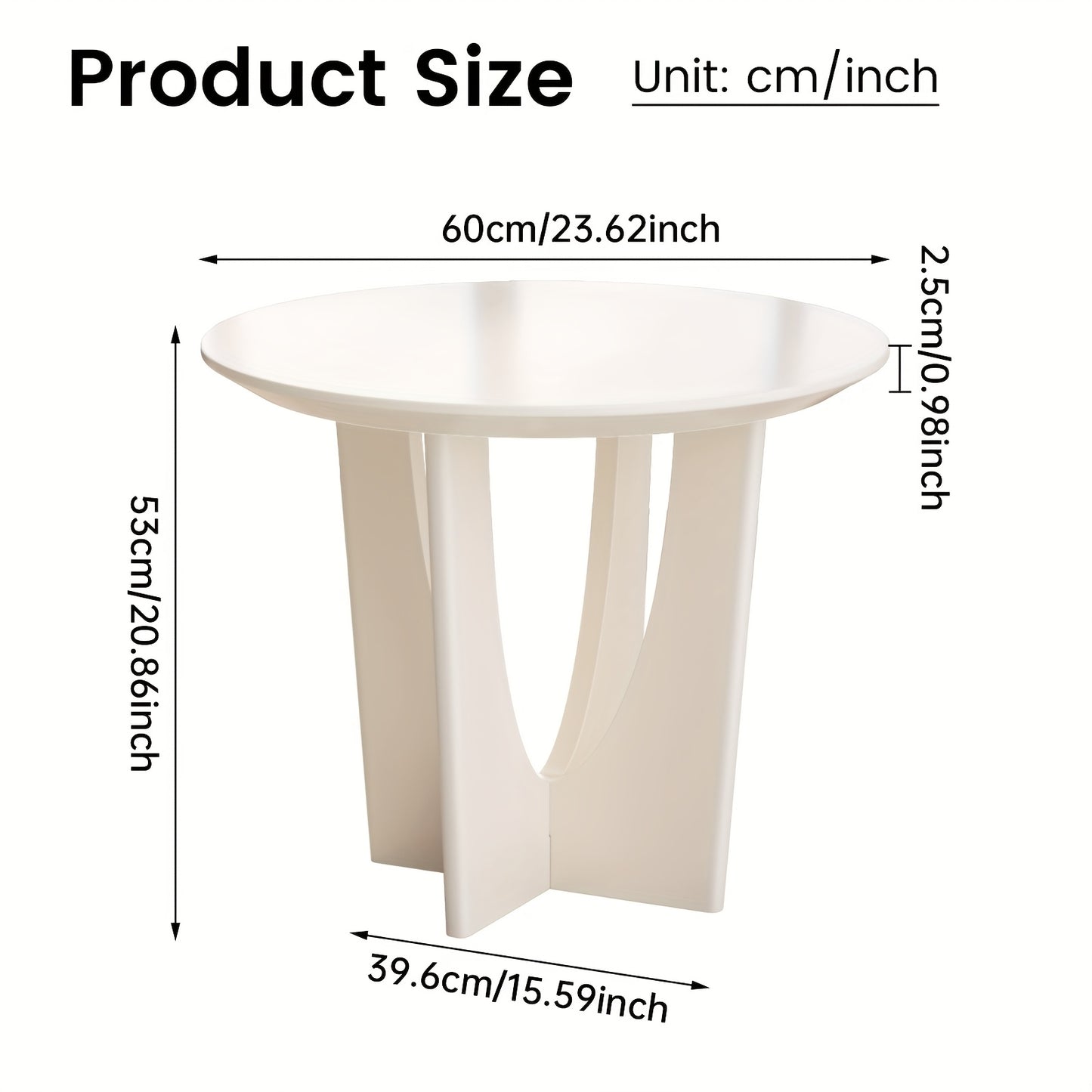 Bijzettafel – Nachtkastje – Side Table – Slede Tafel – Houten Tafeltje – Melkwit – Compact Formaat – Stevige Constructie