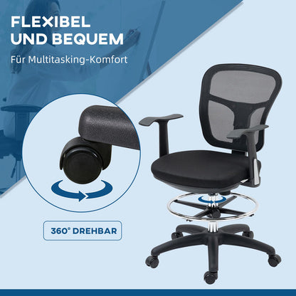 Ergonomische Bureaustoel – Office Chair – Ergonomische Stoel – Bureaustoel Voor Thuis – Draaistoel – Verstelbare Hoogte 59-115cm – Uitschuifbare Voetensteun – Ademend Mesh Rugleuning