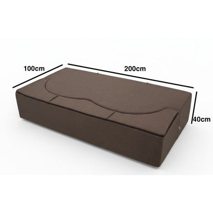 Slaapbank – Bedbank – Sleeperbank – Klapbank – Bankbed – Bruin – Memory Foam – Wasbare Afneembare Hoes – 200x100 cm – Comfortabel Scandinavisch Design