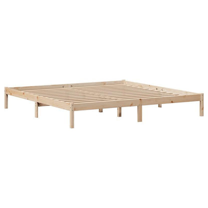 Bedframe – Boekenkastbed – Opbergbed – Houten Bed – Ruimtebesparend Bed – Modern Design – Dennehout – 180x200 cm – Eenvoudige Montage