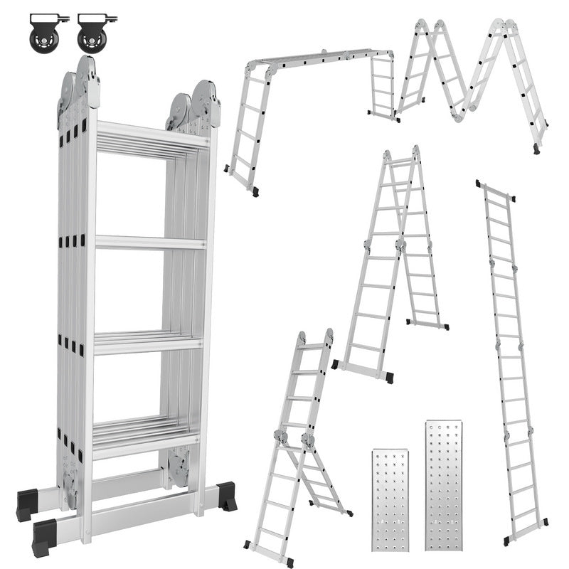 Multifunctionele Aluminium Ladder – Vouwladder – Steiger – A-Frame Ladder – Werkplatform – Max 582 cm – Lichtgewicht & Roestvrij