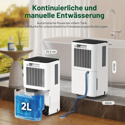 Luchtontvochtiger – Ontvochtiger – Vochtvreter – Dehumidifier – Vochtabsorber – 14L per Dag – Automatische Vochtigheidssensor & Wasdroogfunctie