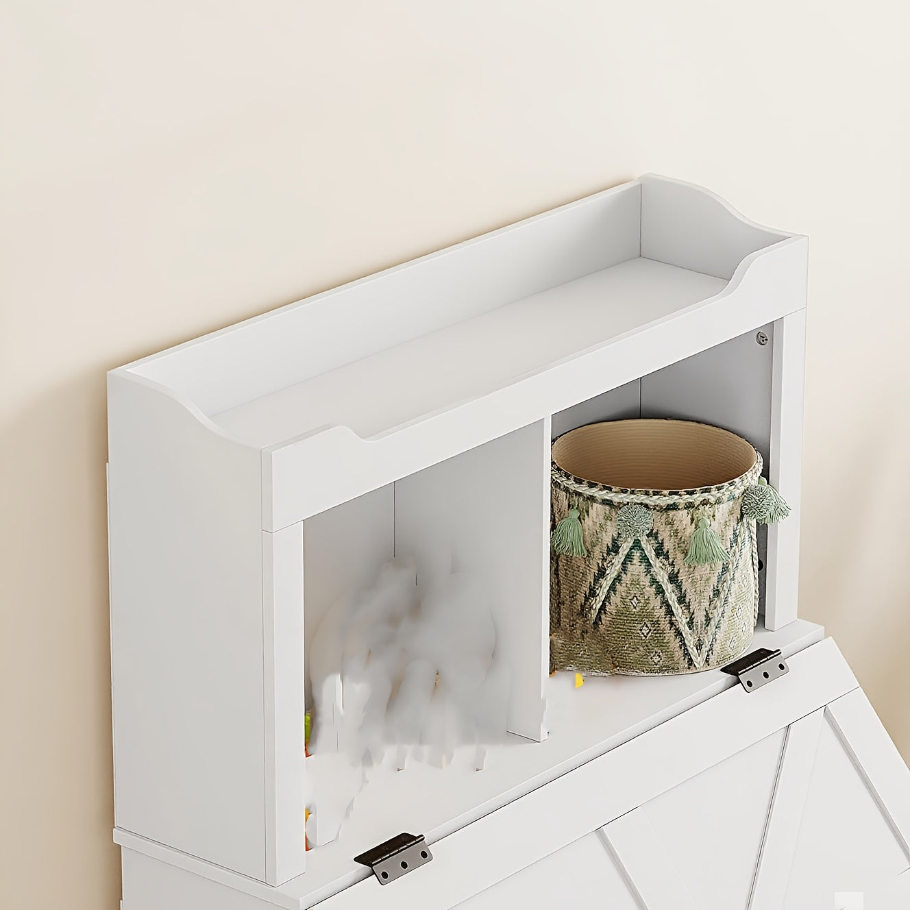 Boekenplank – Boekenkast – Wandrek – Opbergkast – Wandplank – 120 cm Hoog – Met Opbergvak en Liftdeksel – Grijs – Voor Woonkamer en Slaapkamer