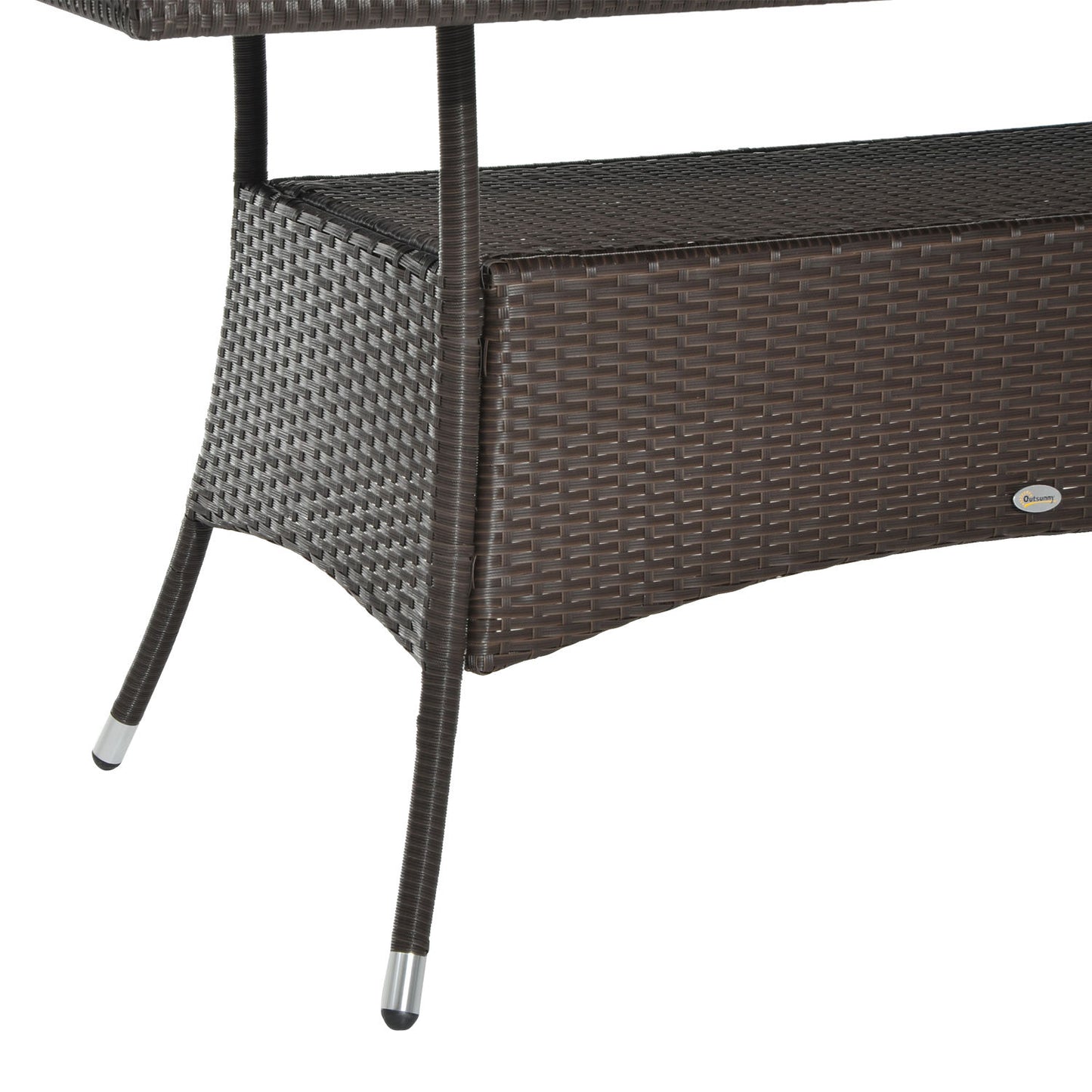 Tuinset – Tuinmeubel – Diningset – Buitenmeubel – Tuintafel – Poly rattan – Veiligheidsglas – 150x85x75 cm – Weerbestendig – Stevig metalen frame