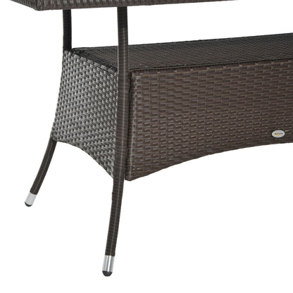 Tuinset – Tuinmeubel – Diningset – Buitenmeubel – Tuintafel – Poly rattan – Veiligheidsglas – 150x85x75 cm – Weerbestendig – Stevig metalen frame