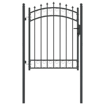 Hekpoort met spijkers Grijs 150 x 100cm Poedercoated staal Safe and strong, easy to install, Outdoor Fencing, Sturdy Barrier, Strong Metal, Outdoor Enthusiasts