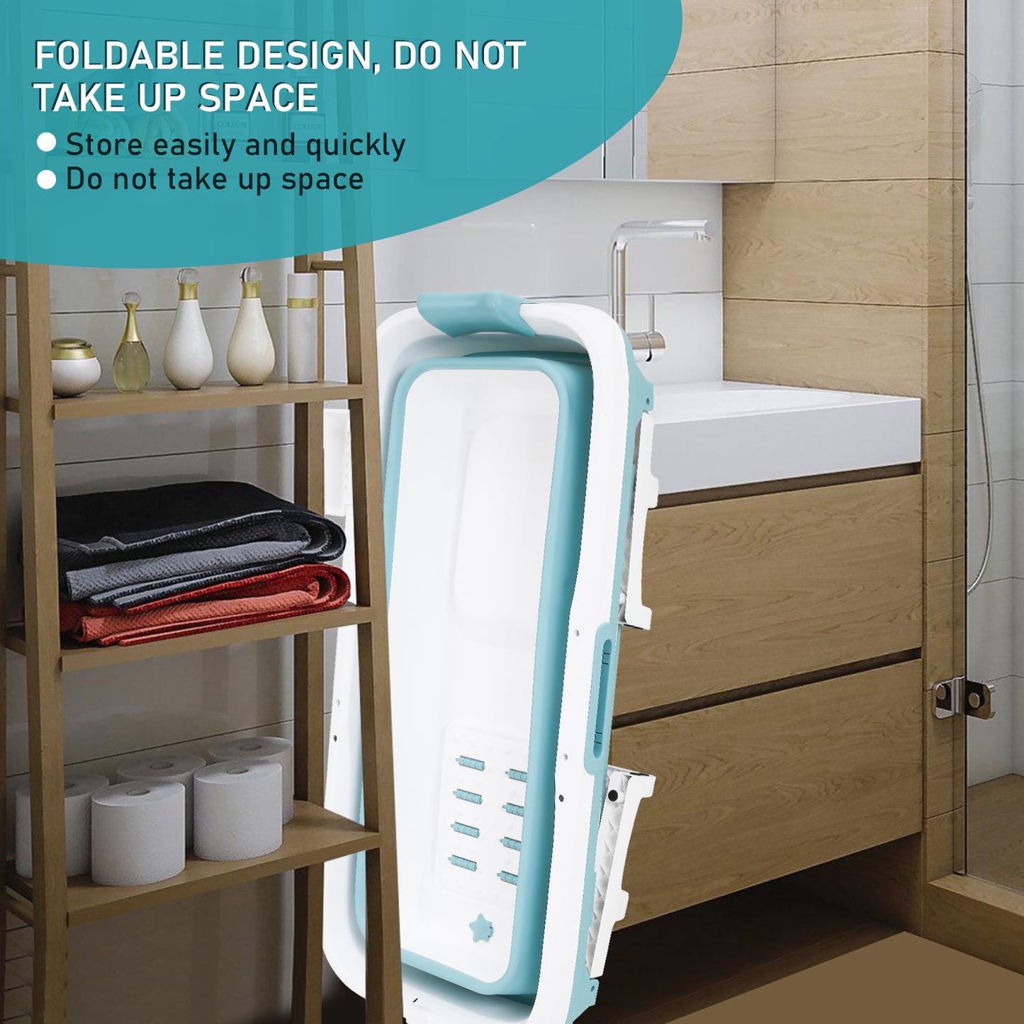 Opvouwbaar bad – Opvouwbare badkuip – Zitbad – Ligbad – Mobiel bad – 149 cm – Compact en ruimtebesparend design – Duurzaam PP en TPE materiaal