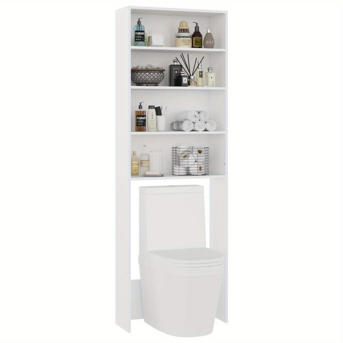 Wasmachinekast – Opbergkast – Bergkast – Kast Met Planken – Hoekoplossing – Classic Wit – 64x24x190 cm