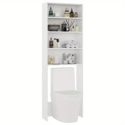 Wasmachinekast – Opbergkast – Bergkast – Kast Met Planken – Hoekoplossing – Classic Wit – 64x24x190 cm