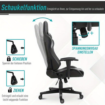 Bureaustoel – Ergonomische Stoel – Gamingstoel – Draaistoel – Office Chair – Verstelbare Hoogte 126-136 cm – Foam Zitting – 67,5x74x126-136 cm