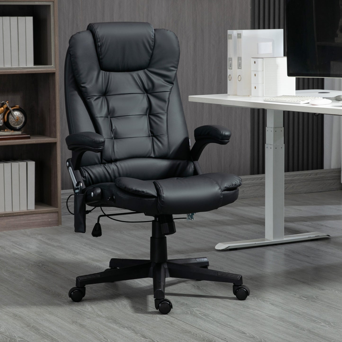 Massage Bureaustoel – Massage Stoel – Bureaustoel Met Massage – Gaming Stoel – Draaibare Bureaustoel – Zwart – 6-Punts Trilmassage – Verwarmingsfunctie