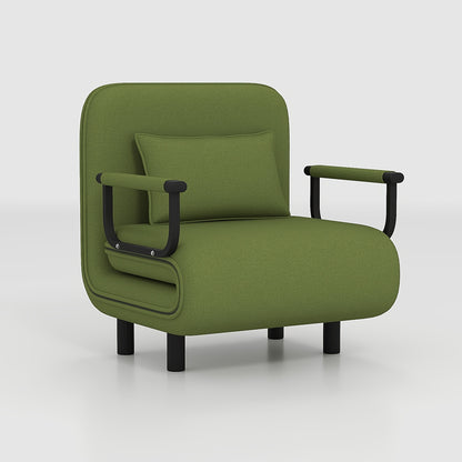 Slaapbank – Slaapzetel – Bedbank – Sofa Bed – Blauwe Compacte Slaapbank – Verstelbare Rugleuning en Hoofdsteun – Stevig Metalen Frame