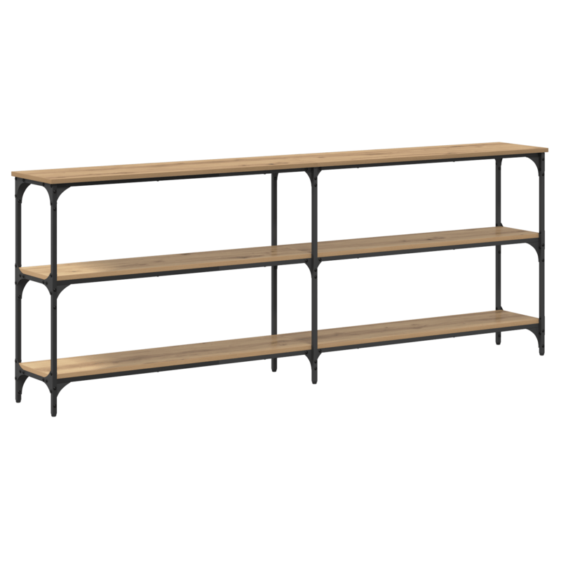 Sidetable – Consoletafel – Wandtafel – Haltafel – Bijzettafel – Massief Eikenhout – 200x29x75 cm – Smal en Duurzaam