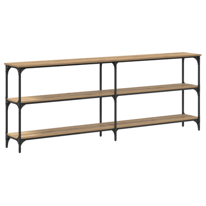 Sidetable – Consoletafel – Wandtafel – Haltafel – Bijzettafel – Massief Eikenhout – 200x29x75 cm – Smal en Duurzaam