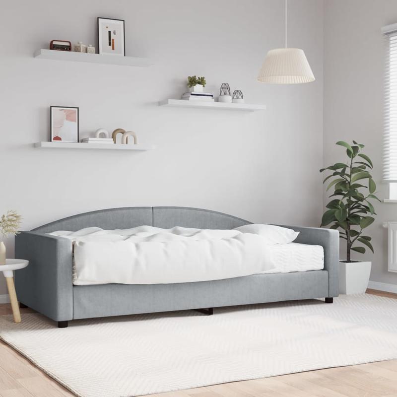 Sofa Bed – Slaapbank – Bedbank – Logeerbed – Slaapbank Met Matras – Lichtgrijze Stof – Uitneembaar Matras 100x200 cm – Geschikt Voor Elk Seizoen