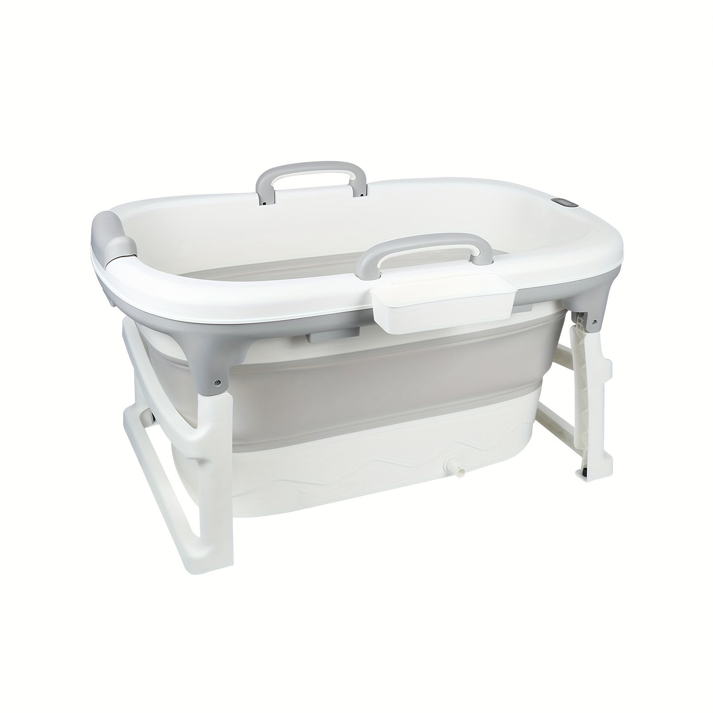 Opvouwbaar Bad – Draagbaar Bad – Inklapbaar Ligbad – Zitbad – Vrijstaand Bad – Ergonomisch Ontwerp – 2 Handvatten – 99x62x52,9 cm – Duurzaam PP Materiaal – Grijs