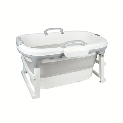Opvouwbaar Bad – Draagbaar Bad – Inklapbaar Ligbad – Zitbad – Vrijstaand Bad – Ergonomisch Ontwerp – 2 Handvatten – 99x62x52,9 cm – Duurzaam PP Materiaal – Grijs