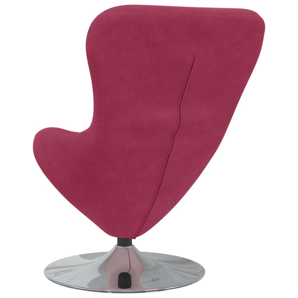 Draaifauteuil – Relaxfauteuil – Fauteuil – Lounge Stoel – Leunstoel – Wijnrood Zonder Voetenbankje – Zachte Fluweel Bekleding – 360 Graden Draaibaar