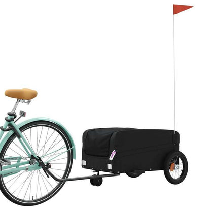 Fietskar – Fietstrailer – Bakfiets – Kinderkar – Bagagetrailer – Zwart – Stalen Frame – Max. 30 kg Laadvermogen