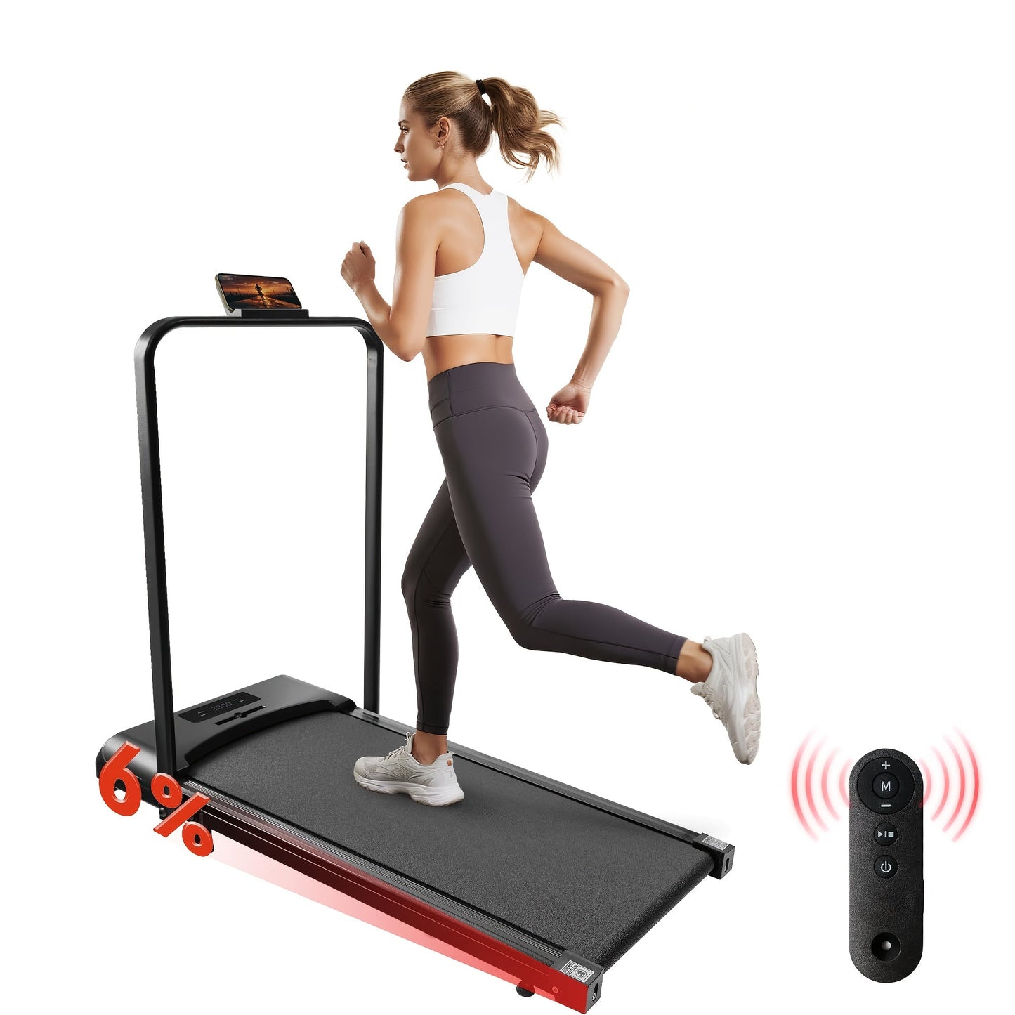 Loopband – Walking Pad – Wandelband – Wandelmachine – Treadmill – Inklapbaar – Verstelbare Helling 0-6% – Stil 1-6 km/u met LED Display en Afstandsbediening