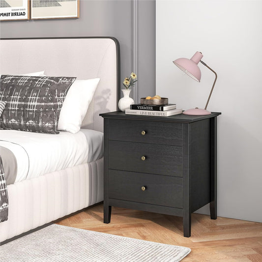 Bedside Table with 3 Drawers, Side Table, Night Console, Sofa Table, Bedside Table for Living Room