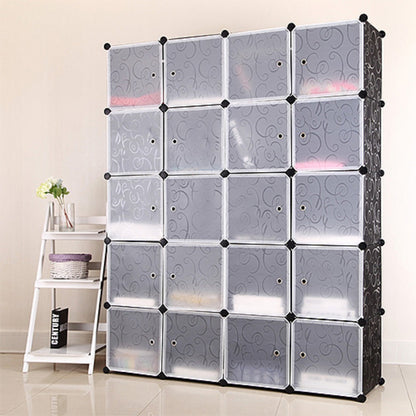 Kledingkast – Garderobekast – Opbergkast – Garderobe – Kamerkast – 146x37x182 cm – Licht en Draagbaar – 20 Deurtjes met Haken