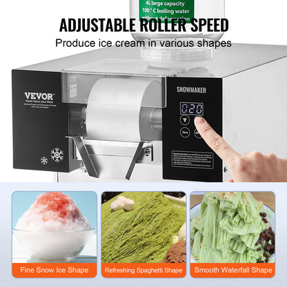 IJsmachine – IJsmaker – Snowflake IJs Machine – Softijsmachine – RVS – Hoge Capaciteit 180 kg/24u – Touchscreen Bedieningspaneel