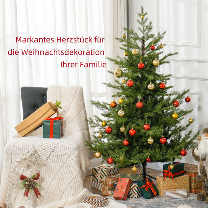 Kunstkerstboom – Kunstkerstboom met LED – Kunstkerstboom nepspar – Kunstkerstboom groen – Kunstkerstboom binnen – Realistische uitstraling – Eenvoudig op te zetten – 150 cm hoog – Stevige metalen voet