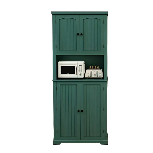 Buffetkast – Keukenkast – Opbergkast – Dressoir – Kasten – Hoog model – 7 Planken – Groen – Vezelplaat met hout