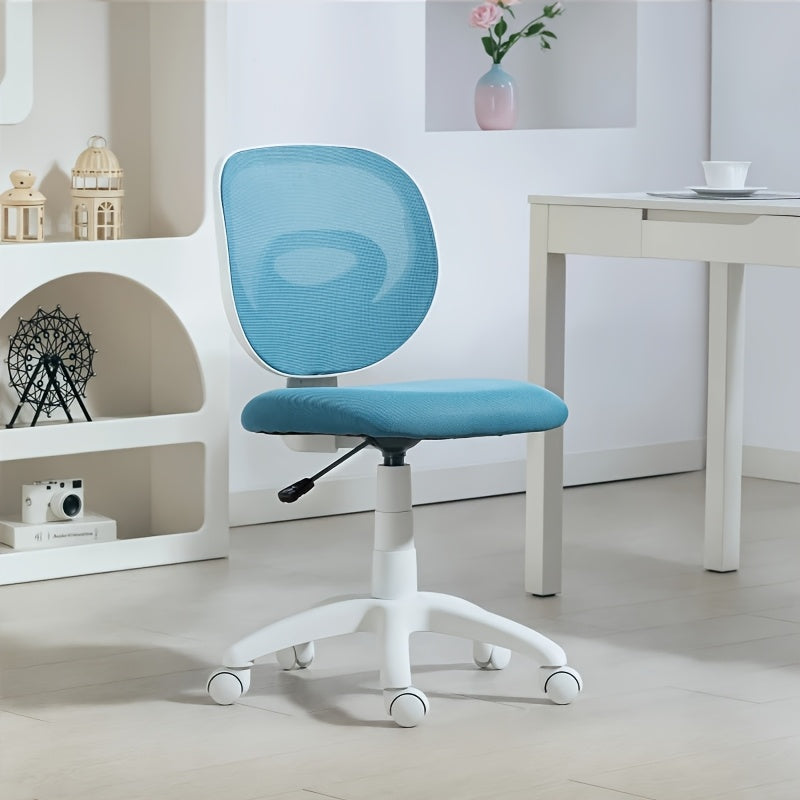 Ergonomic Office Chair with Rocking Function & C-Shape Backrest - Height & Lumbar Adjustable Mesh Swivel Chair, Foldable Armrests Suitable for Office, Gaming, Study - Heavy-Duty Plastic Frame, Breathable Mesh (No Wood)