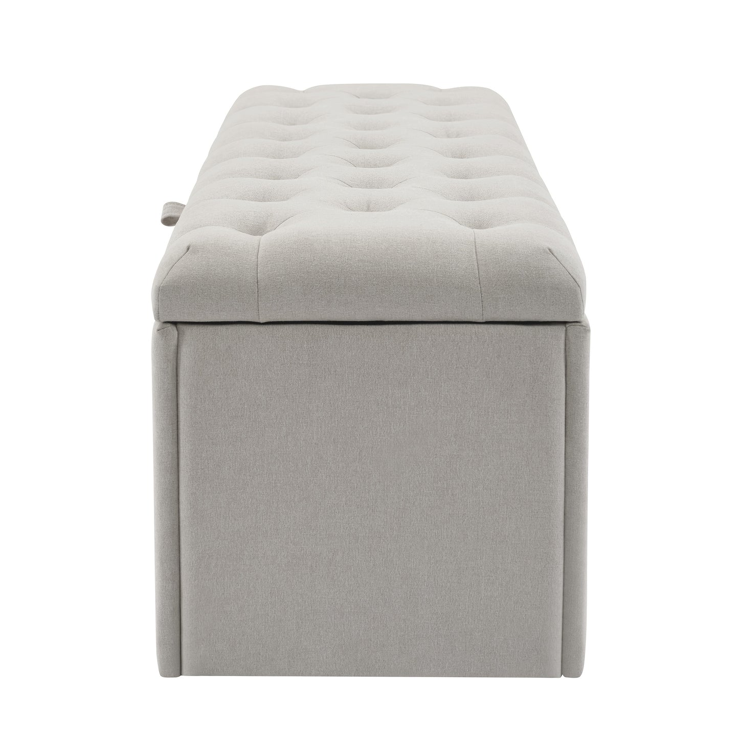 Opbergbank – Opbergbank – Zitbank – Opbergmeubel – Linnen Bank – Soft Cushion Bench – Lichtgrijs Linnen – Metalen Scharnieren – 141x41,5x47 cm – Multifunctioneel Compact