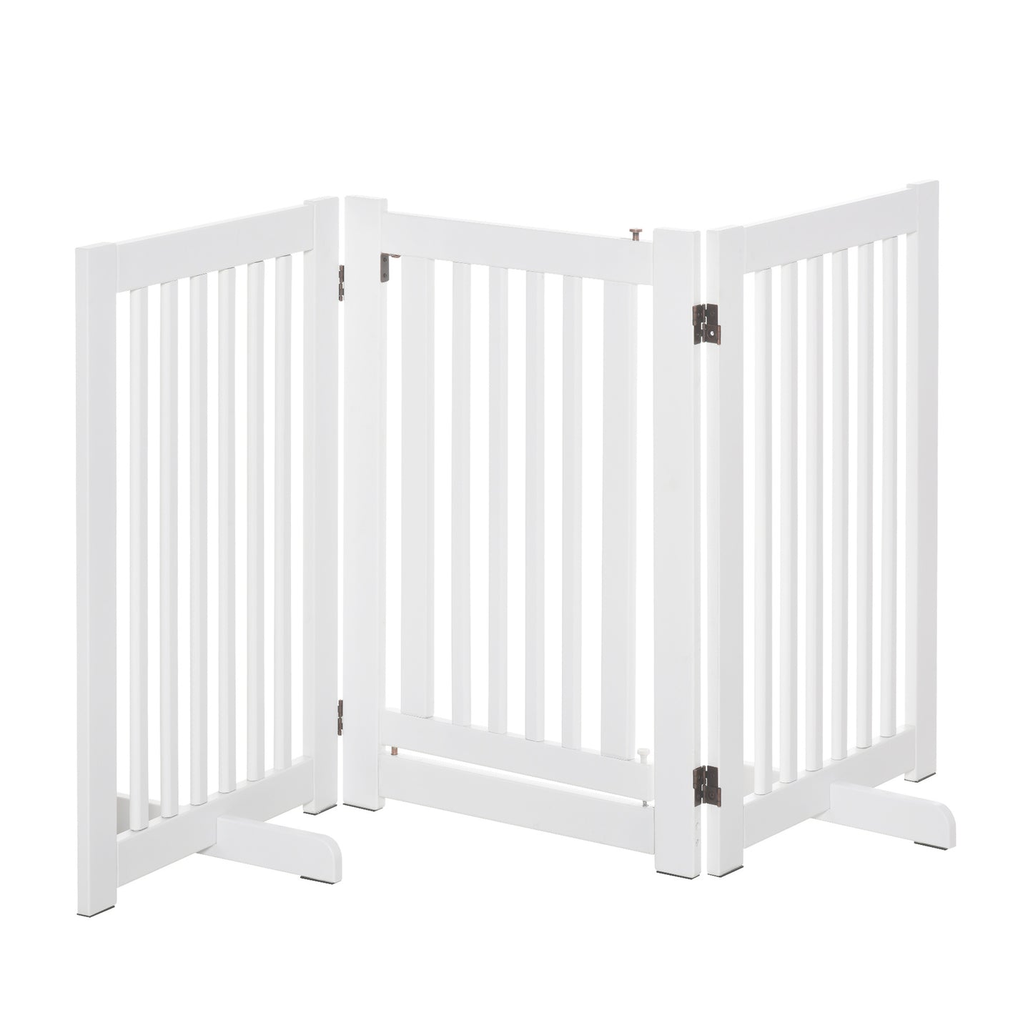 Speelhekje – Dierenbarrière – Babyhek – Veiligheidspaneel – Kinderafzetting – Inklapbaar – Verstelbaar tot 155 cm – MDF Wit
